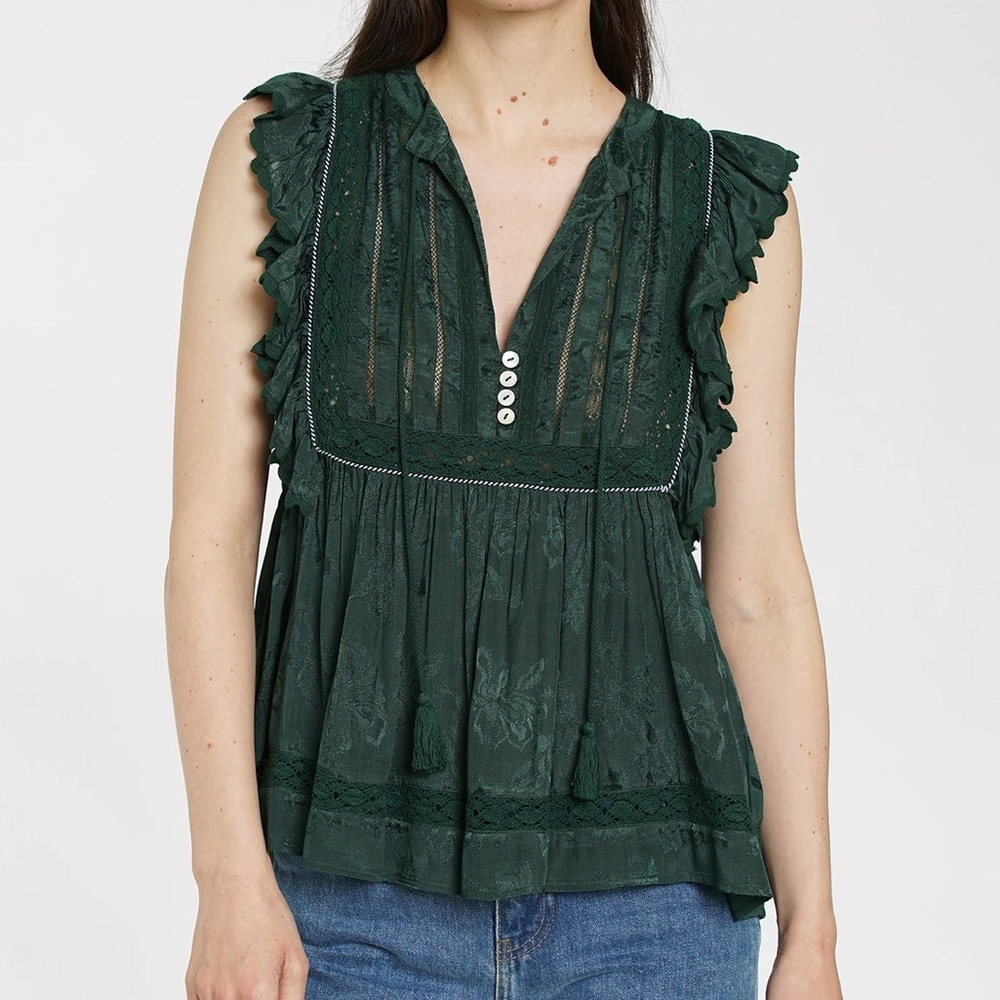dra La Habana Top in Dark Green